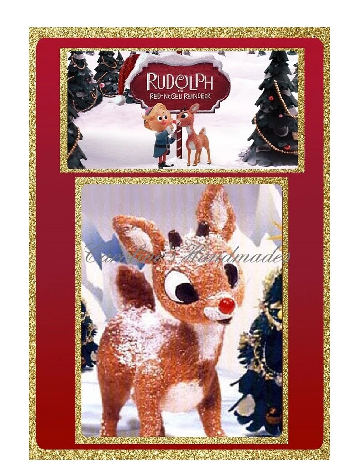 Rudolph La Nariz Roja Reno Diseñador JUEGO MULTITALLA Bloques de Edredón de Tela de Algodón Foto 1 de 1