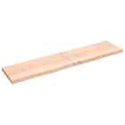 Wall Shelf 220X50x6 Cm Untreated Solid Wood Oak