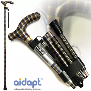 Aidapt Folding & Extendable Patterned Walking Stick - Tarten Homme - *QUALITY* - Picture 1 of 4