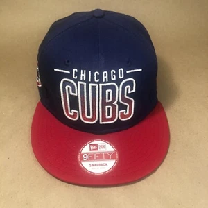 Chicago Cubs - '9fifty New Era MLB Snapback Hat Flat Brim Cap Medium-Large Rare - Picture 1 of 7