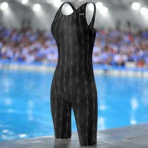 TYR Women’s Fusion2 Aeroback Short John Swimsuit Black Size 32 NWT - Picture 1 of 4