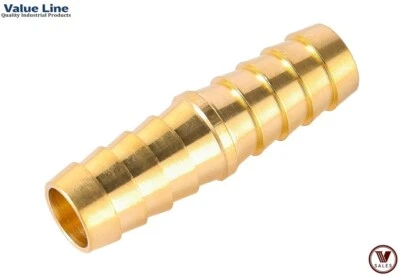 Value Line Brass Hose Mender Splicer Union, 3/8" x 3/8" Barb 122HBL-6 BRAND NEW! - Image 1 of 4