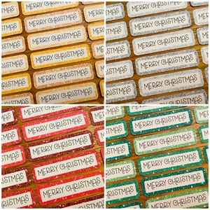 15x Assorted Colours Merry Christmas Card Toppers Sentiments Banners Card Making - Picture 1 of 9