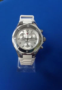 Authentic Michele Women Watch SilverTone Tahitian Jelly Bean Chrono MWW12F000080 - Picture 1 of 6