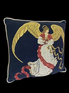 Cuscino Lancio Arazzo Angelo Vintage Natale Vittoriano Romantico Quadrato 15"x13" - Foto 1 di 5