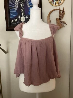 Blusa Top Babydoll Jen's Pirate Booty Sin Mangas Talla Pequeña Rubor Rosa Gasa Foto 1 de 4