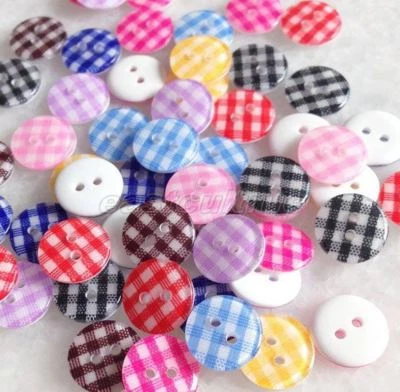 100 Pcs Mixed Color Round Resin Button For Sewing Scrapbook Buttons erk845 - Image 1 of 4