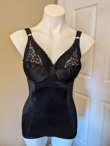 Va Bien Style#1291 Minus Touch Vintage Firm Control Shiny Black Bodysuit US 36C - Picture 1 of 14