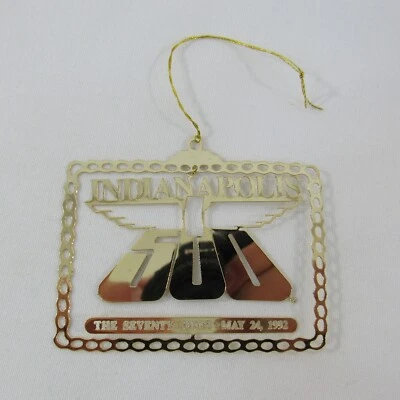 1992 Indianapolis 500 Brass Christmas Ornament Indianapolis Motor Speedway - Image 1 of 4