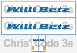 Code 3 Adhesive Vinyl Trailer Decal - Willi Betz - 1/50 1/76 1/148 1/87 /164 - Picture 1 of 1