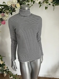 JOULES Clarissa Top Roll Neck Womens Size 10 12 & 16 Navy Cream Stripe NEW OT52 - Picture 1 of 21
