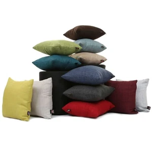 New Soft Linen Effect Chenille Blend Fabric Handmade Cushions With Filling - Picture 1 of 47