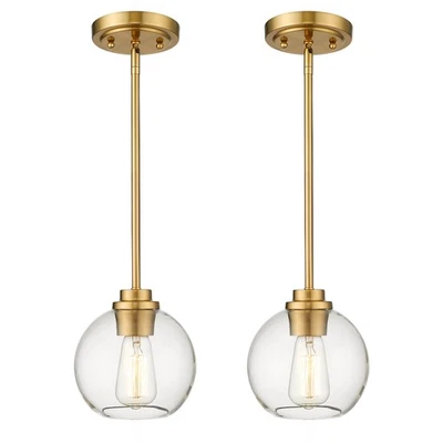 Brass Pendant Lights Kitchen Island 2 Pack, Farmhouse Gold Pendant Light with... - Image 1 of 4