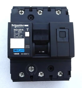 NOS SCHNEIDER ELECTRIC NG125N T MINIATURE CIRCUIT BREAKER 50A 8KV 380/415V 18638 - Picture 1 of 11