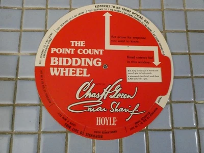 vintage charles goren/omar sharif point count bidding wheel made 1979 hoyle - Image 1 of 4