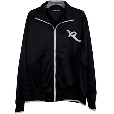 Rocawear Y2K Black White Track Jacket Full Zip Logo Trim Hip Hop Streetwear XL - Image 1 of 4