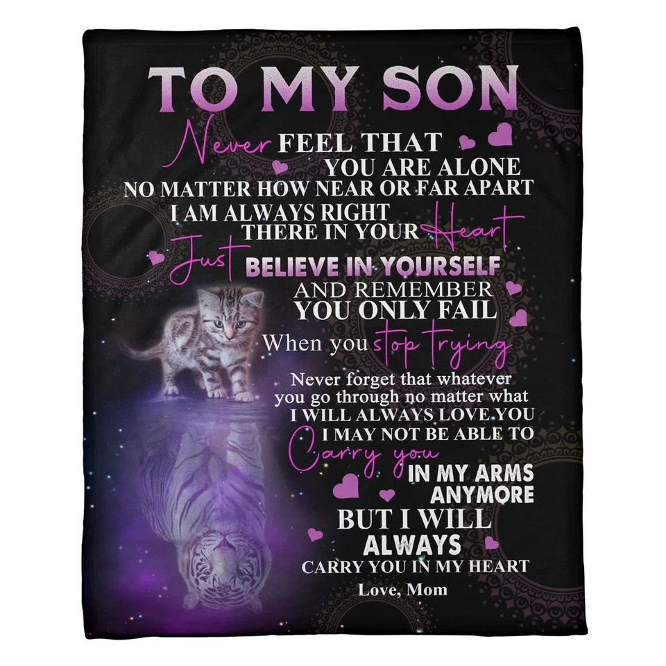To My Son Tiger Blanket From Mom, Mother And Son Blanket Gift For Her Christmas - Image 1 of 4