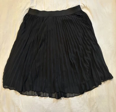 Lane Bryant 裙大码 22/24 手风琴黑色打褶 — 第 1/3 张图片