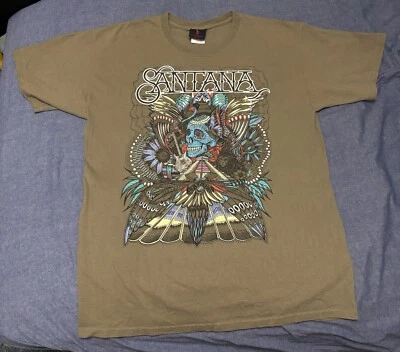 Camiseta Carlos Santana Hombre’s Camisa Calavera Gráfico Azteca Camiseta Banda 2011 Foto 1 de 4