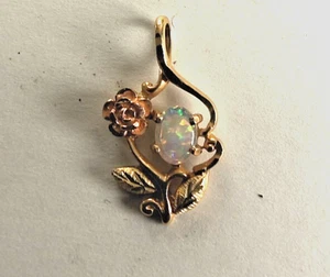 Opal Rose - Black Hills Gold Pendant Please see pics! - Picture 1 of 4