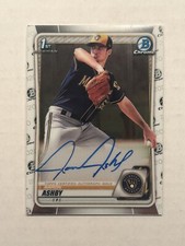 2020 Bowman Chrome Aaron Ashby Bowman 1st Auto Milwaukee Brewers