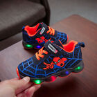 Kinder Trainer Spiderman Schuhe LED Licht Up Sneakers Jungen Mädchen Blinkende