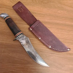 Vintage Schrade-Walden 148 Hunting Knife With Sheath 1960's USA Hunting Skinning - Picture 1 of 15