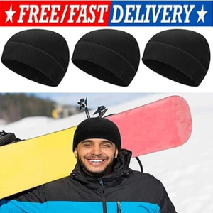 Winter Warm Cap Windproof Fleece Hat Skull Cap Running Beanie Hat for Men Women - Picture 1 of 11