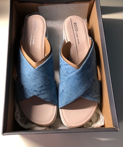 ecco Nuovi con Scatola Sandali Blu Touch Plateau Donna Tg 41 Made in Korea