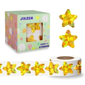 1000 PCS Gold Star Stickers for Kids Reward, Holographic Sparkly Foil Star St... - Picture 1 of 7