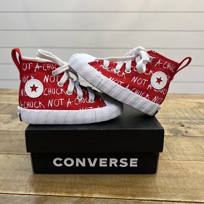 CONVERSE High Top Not A Chuck lona vermelha/branca A05339F tamanho 5 infantil - Imagem 1 de 4
