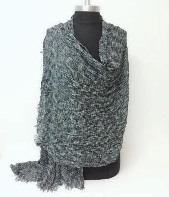 Nueva Moda Suave Tejido Largo Bufanda Mantón Envolvente con Borde Deshilachado Acogedor Carbón UNISEX Foto 1 de 4