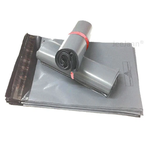 JEEJAAN 100 Grey Mailing Bags Plastic Mail Postage Poly Bags Strong Packing 12" x 16"