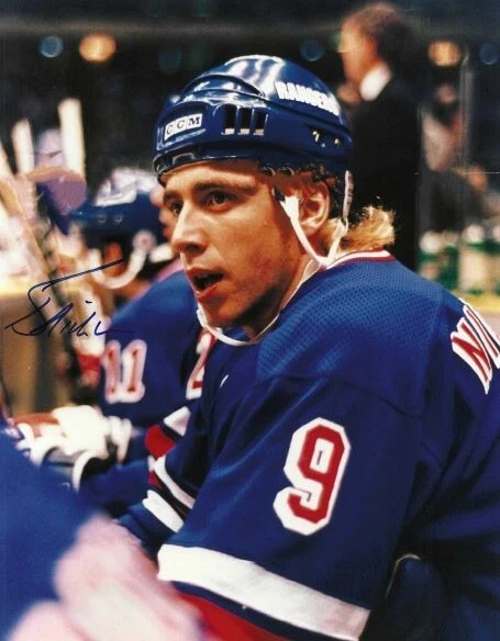 Foto autografiada de Bernie Nicholls New York Rangers 8x10 - con certificado de autenticidad Foto 1 de 1
