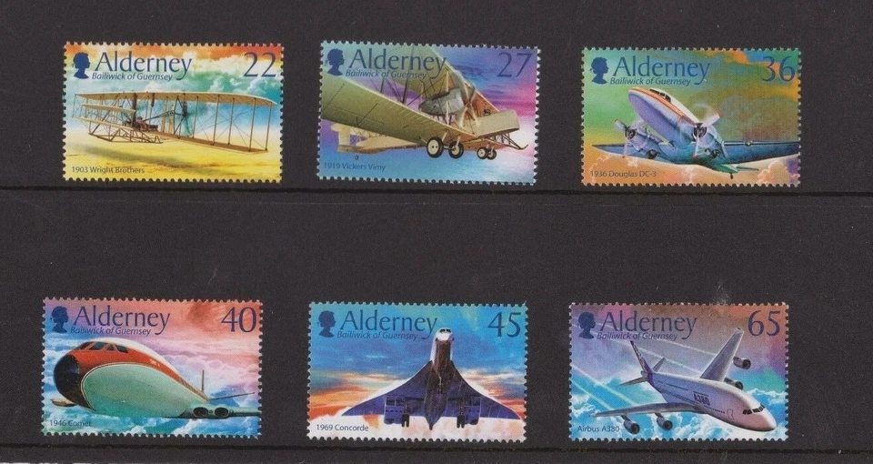 ALDERNEY 2003 HISTORY OF AVIATION STAMP SET MNH SG A204-A209 - Image 1 of 1