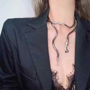 Women's Punk Bendable Snake Necklace Bracelet Hair Tie Adjustable Jewelry - Picture 1 of 7