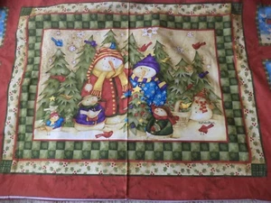 Panel de tela mágico de invierno SPX Debi Hron muñecos de nieve bosque - Imagen 1 de 5