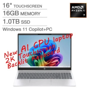 HP Omnibook 5 16" AI Touch 2K Laptop AMD AI 7 350 (Beat i7-13620H) 16GB 1TB💥New - Picture 1 of 6