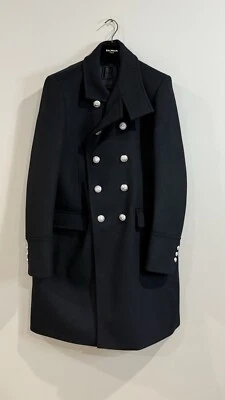 Balmain черный двубортный пальто 54 мужчин $3750 - Изображение 1 из 4