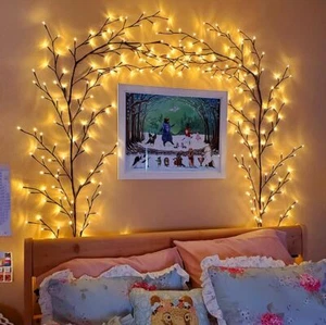 144 LED Wall Tree Enchanted Willow Vine Lights Bendable Branch Fairy Lamp USB UK - Picture 1 of 13