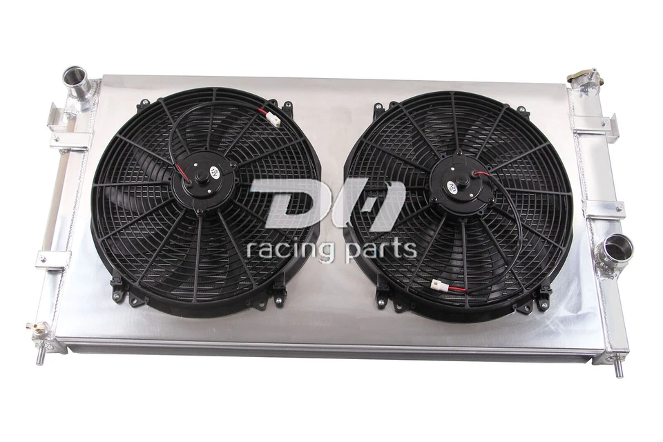Radiador de 4 filas + ventiladores delgados de cubierta para Dodge Ram 2500 3500 1994-2002 5,9 L diésel L6 Foto 1 de 4