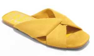 Damen-Sandalen dv gelb Addie Microsuede geknotet Pantoletten - Bild 1 von 3