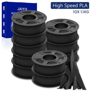 JAYO 10kg High Speed PLA Black 1.75mm Filament 3D Printer 600mm/s 1.1KG Spool - Picture 1 of 9