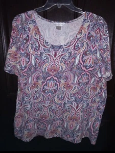 Blusa Mujer Christopher & Banks XL Multicolor Diseño Paisley Usada - Imagen 1 de 6