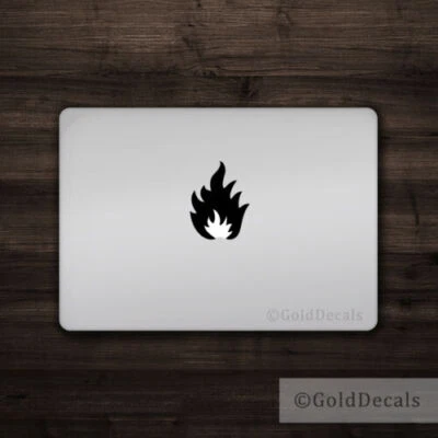 Fire - Mac Apple Logo Cover Laptop Vinyl Sticker Macbook Decal Flame Light - Image 1 of 2