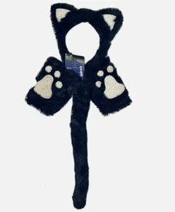NWT Claire’s Furry Cos Play Black Cat Costume 3 Piece Set Ages 3+ - Picture 1 of 5