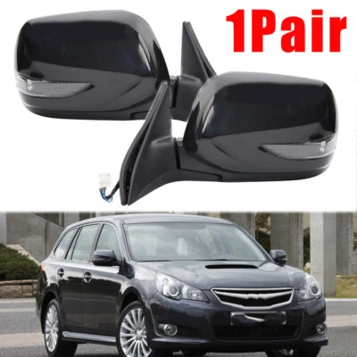 1 par de espejos retrovisores con ala de puerta para Subaru Legacy 2010-2012 9 pines negro Foto 1 de 4
