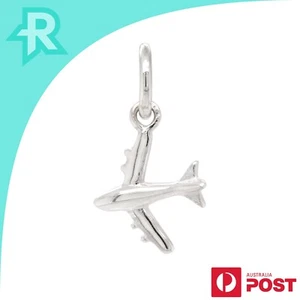 Jet Airplane Sterling Silver 925 Charm Pendant - Picture 1 of 6