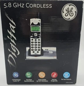 GE Cordless Digital Phone Call Waiting Speaker Expandable Cordless Ringtones - Picture 1 of 4