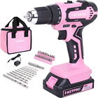 Pink Drill Set—20V Max Lithium-Ion Cordless Drill Driver Set, 3/8 In. Drill Driv